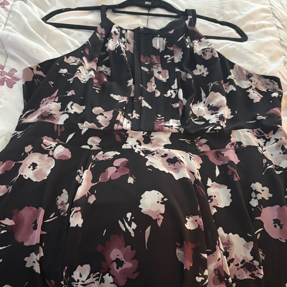 Torrid Floral Ruffled High-Low Maxi Dress - Black Floral sz 12 PTP 20 - Picture 7 of 7